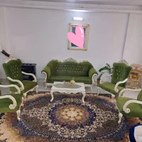 مبلمان سبز مبل نیم استیل راحتی