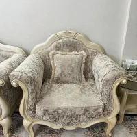 مبلمان استیل نه نفره چوب کامل سالم|مبلمان خانگی و میز عسلی|تهران, والفجر (افسریه)|دیوار