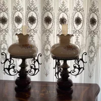 آباژور آنتیک جفت|چراغ خواب و آباژور|تهران, کوی بیمه|دیوار