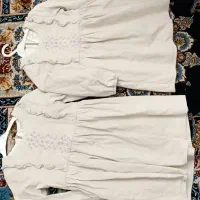 دو دست لباس کتان دخترانه درحد نو نو