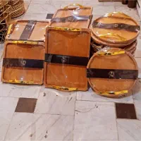 سینی های چوبی پلی ودد دسته طلایی اک|ظروف سرو و پذیرایی|قم, شهرک فاطمیه|دیوار