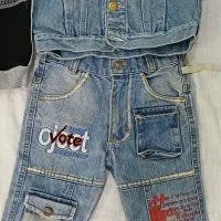 جلیقه شلوار جین دخترانه