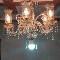 یک جفت لوستر ۵ شاخه کریستال خارجی
