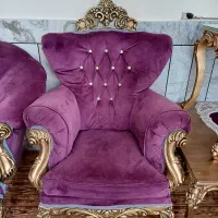 مبل کار کرده نو ۸نفره با ویترین سالم جنس چوب|مبلمان خانگی و میز عسلی|خمینی‌شهر, |دیوار