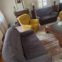 مبلمان راحتی پارچه ای ۹ نفره|مبلمان خانگی و میز عسلی|تهران, آشتیانی|دیوار