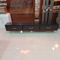 میز تی وی زمینی تمام های گلاس با پایه نشکن