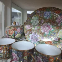 سرویس عصرانه خوری شیرینی خوری طلاکوب کار دست|ظروف سرو و پذیرایی|تهران, تهرانسر غربی|دیوار