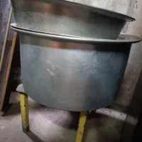 دیگ بزرگ رویی با تشت بزرگ با ملاقه رویی بزرگ