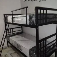 تخت دوطبقه فلزی مدل صدف(صنایع فلزی نوری)کف فلز|تخت و سرویس خواب|مشهد, بهمن|دیوار