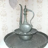آفتابه و لگن و سینی مسی انتیک قدیمی