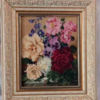 تابلو فرش قاب دار دستباف گل ابریشم نونو|تابلو فرش|اصفهان, ملک‌شهر|دیوار