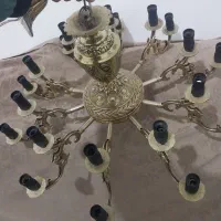 2 عدد لوستر 20شاخه برنجی و دیوار کوب