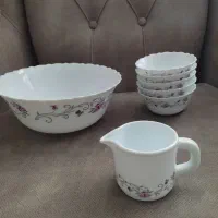 کاسه بزرگ وپیاله ترشی ویک عدد سس خوری
