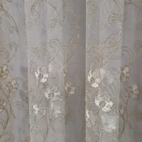 پرده تور سفید طلایی سالم با یالان آبی کله غازی|پرده، رانر، رومیزی|اصفهان, عسگریه|دیوار