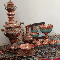 ظروف برنجی سیاه قلم کار نو