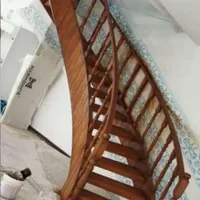 ساخت پله گرد چوبی