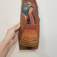 تابلو چوبی طرح بانوی گیلانی