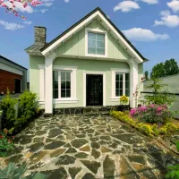 ویلا باغچه طرح انگلیسی نما سبز شهرک Bرند و دنج