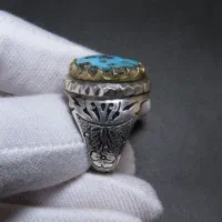 انگشتر نقره فیروزه نیشابوری دست ساز|جواهرات|شاهرود, |دیوار