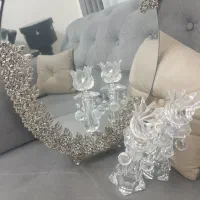 آینه شمعدان برنج کریستال مناسب جهیزیه