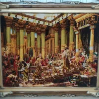 تابلو فرش دست بافت ابریشمی ملک سلیمان