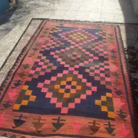 گلیم فرش قدیمی دستبافت|گلیم، جاجیم، گبه|خرم‌آباد, |دیوار