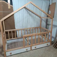 سرویس خواب نوزاد و نوجوان تخت کلبه کشو چرخدار|تخت و صندلی بچه|مشهد, توس (بلوار توس)|دیوار