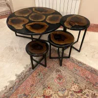 میز جاو مبلی با ۳ تا میز عسلی|مبلمان خانگی و میز عسلی|تهران, دروس|دیوار