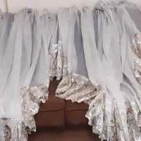 سه تا پرده والان وپنج تا بقچه گلدوزی شده وکیسه نان|پرده، رانر، رومیزی|تهران, خاک سفید|دیوار