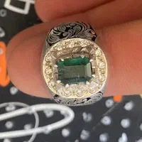 انگشتر نقره مردانه زمرد پنجشیر افغانستان