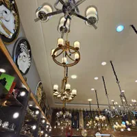 لوستر 6 شاخه آبکاری نقره ای شرکتی تهران|لوستر و چراغ آویز|مشهد, توس (بلوار توس)|دیوار