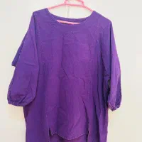 شومیز جنس لینن‌ نو رنگ بنفش