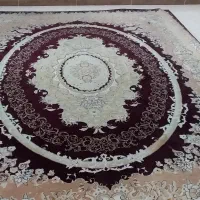 دوتخته فرش سالم گل ابریشم گل برجسته