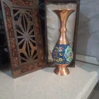 گلدان مسی مینا کاری