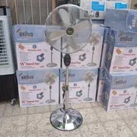 پنکه تمام استیل4پره فلز براوو60وات ایستاده کنترولی|پنکه و تصفیه‌کنندهٔ هوا|مشهد, طلاب|دیوار