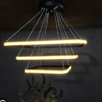 لوستر مدرن سه حلقه|لوستر و چراغ آویز|بروجرد, |دیوار