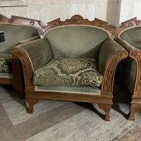 مبل ۷ نفره با چوب گردو مرغوب با ۲ عسلی و میز وسط|مبلمان خانگی و میز عسلی|تهران, تهران پارس|دیوار