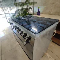 هود صنعتی/گاز پنج شعله فر دار/میز استیل