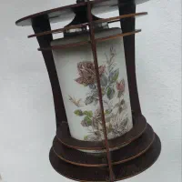 لوستر چوبی شیشه ای