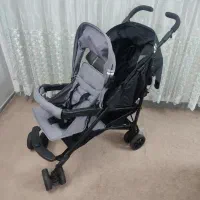 کالسکه دوقلو عصایی خارجی تمیز|کالسکه و لوازم جانبی|قم, دروازه کاشان|دیوار