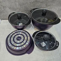 سرویس قابلمه و تابه 8 پارچه فیلون طرح چدن گرانیت|ظروف پختوپز|قم, ولیعصر|دیوار