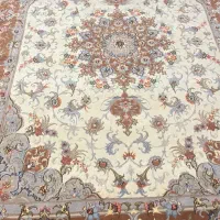 فرش دستباف نو ، گل ابریشم چله پنبه 40 رج