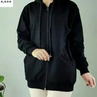 سویشرت مشکی تو کرکی کلاهدار