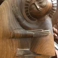 مجسمه چوبی مادر و فرزند ۵۵ سانت|مجسمه، تندیس، ماکت|تهران, مجیدیه|دیوار