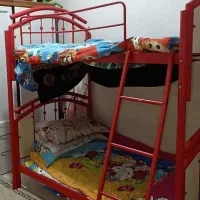 تخت دوطبقه کودک فلزی با نردبانو حفاظ