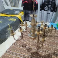 لوستر فلزی پنج شاخه طلای