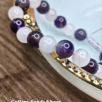 دستبند آمیتیست و رزکوارتز