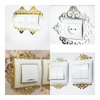 استیکر تزیینی کلید دکوراتیو آینه ای قاب پریز تاج