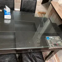 میز ناهار خوری ۶نفره با صندلی چرم