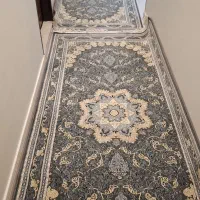 یک جفت فرش راهروتمام نخ و۵جفت پشتی